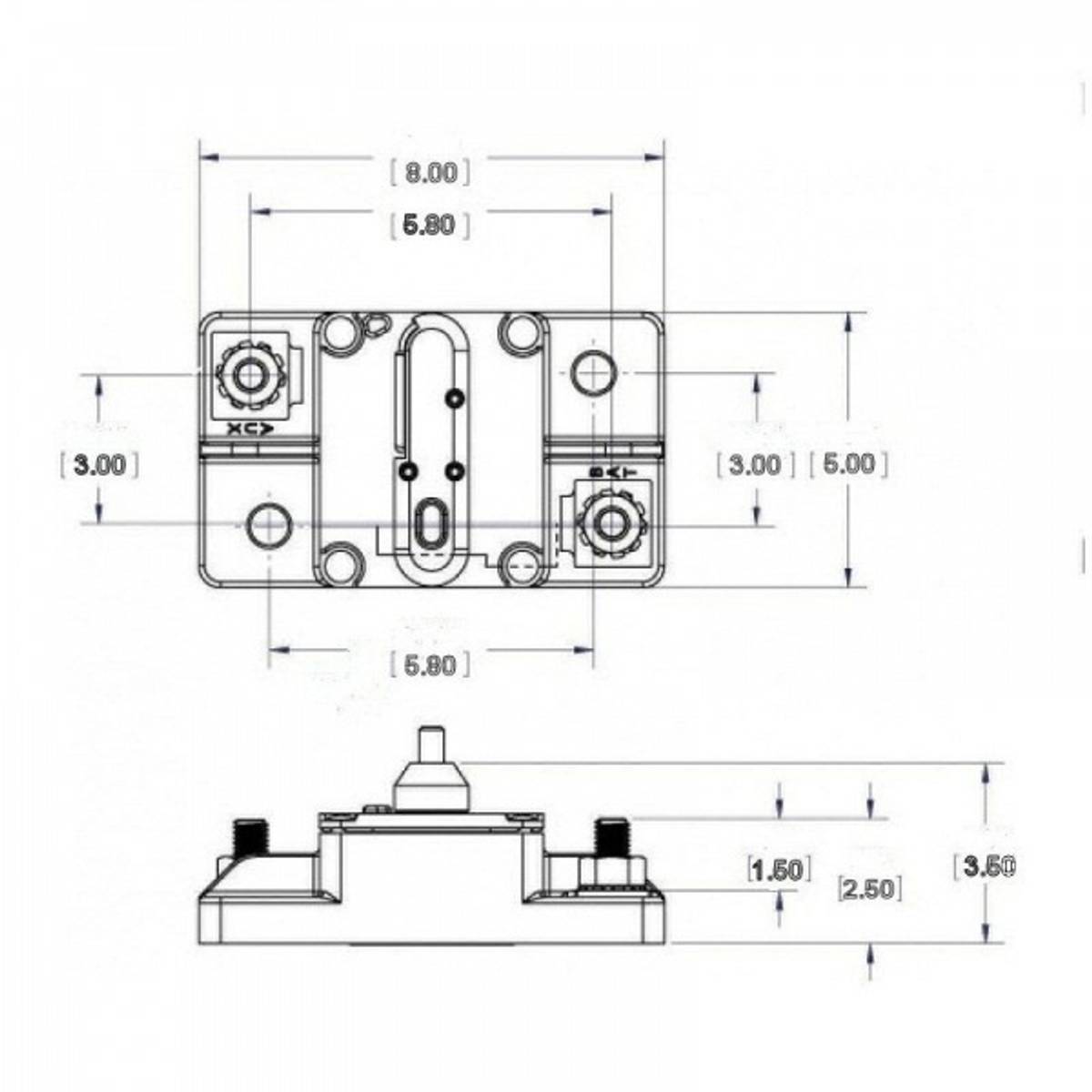 Automatsikring med resetbryter 150 Ampere